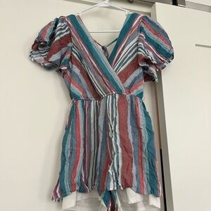 Mi Ami Striped Multicolor Romper